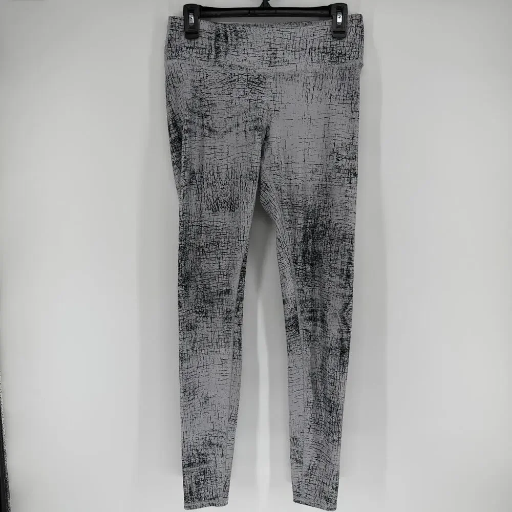 ALO Yoga Tech Lift Airbrush Full-Length Performance Leggings In Crackle Gray LG